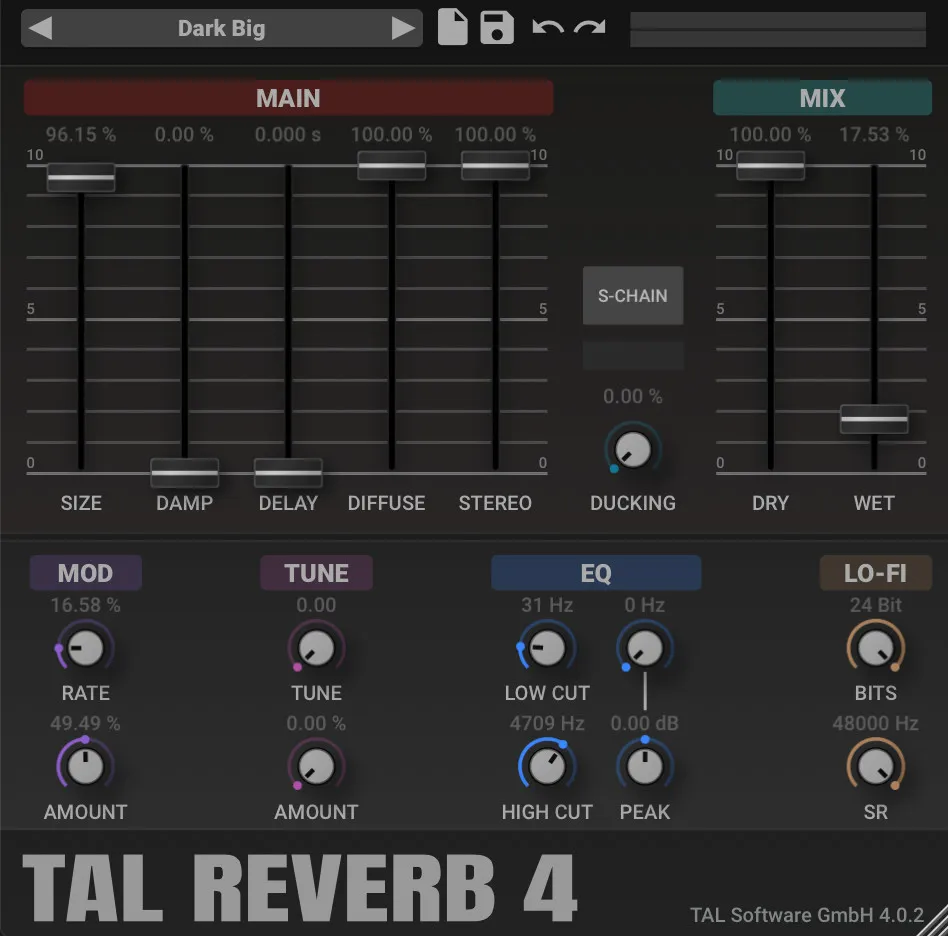 TAL-Reverb-4 interface